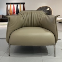 Chaise longue moderne Tigre Sièges simples en cuir véritable Salon Chambre Balcon Loisirs Café Villa Meubles Loft Fauteuil
