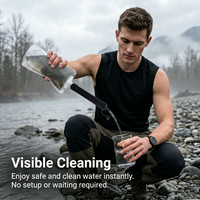 Kit de survie en plein air, paille purificatrice d'eau d'urgence, autres filtres à eau, filtre à eau portable pour sac à dos, paille filtrante à eau personnelle