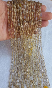 Cuentas de Cuarzo Limón Orgánico Natural, Forma Ovalada Lisa, Calidad AAA, 13 Hilos, Cuentas de Piedras Preciosas de Cuarzo Limón Orgánico - Product Image 5