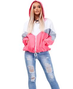 High Quality Women's Waterproof Leather Windbreaker Customizable <b>Colour</b> <b>Block</b> Jacket Fur Decoration Hooded Rain Zipper Plus Size - Product Image 1