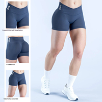 Shorts de yoga et leggings en gros avec logo personnalisé, sans couture, taille haute, effet froncé aux fesses, pour femmes, idéaux pour la gym, le cyclisme et le fitness