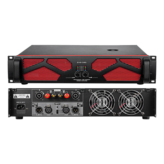 ENG340/360/380 Professional Dual Channel 400/600/800W Class-H Power Amplifier 8/4 Ohm Metal AC Powered Pro Audio Stage XLR