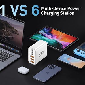 <span class=keywords><strong>Cargador</strong></span> USB C HYTO de 65W con 6 puertos USBC, <span class=keywords><strong>cargador</strong></span> de pared para <span class=keywords><strong>iPhone</strong></span> con carga rápida, enchufe de alimentación multipuerto tipo C PD+QC - Product Image 5