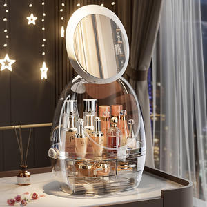 Boîte de rangement cosmétique en plastique, type tiroir, bureau, style avancé, luxe léger, grande capacité, soin de la peau, coiffeuse, support pour masque - Product Image 3