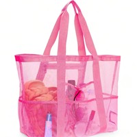 Sac fourre-tout de natation en maille pour femmes léger grande capacité sac à main de plage ouvert décontracté accessoire de plage réutilisable Durable