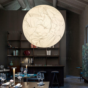 Lampe suspendue Wabi Sabi Moon en <span class=keywords><strong>papier</strong></span>, taille personnalisée d'usine, 2200K à 4000K, pour l'intérieur, salon, maison - Product Image 4