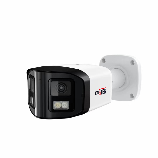 4MP Dual Lens 180 Degree Panoramic Hik Compatible IP PoE Security Camera ColorVu IP66 Two Way Audio Outdoor CCTV Bullet Camera