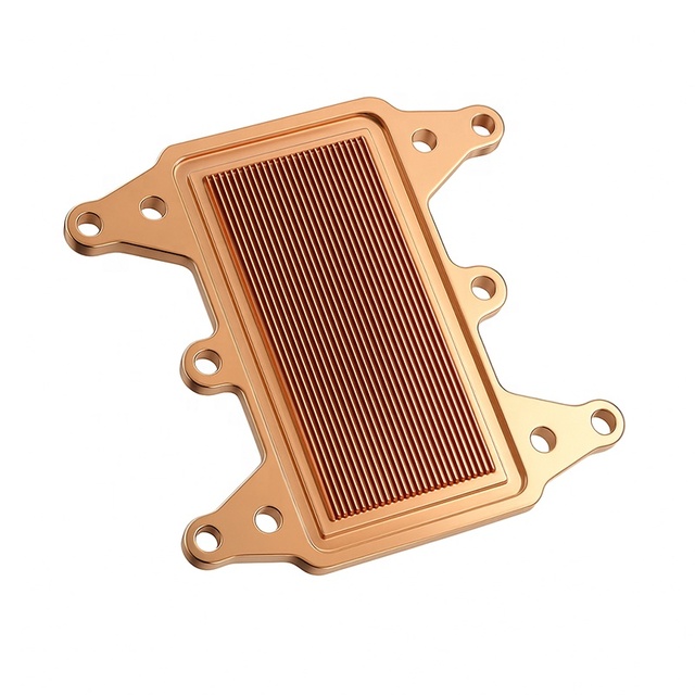 Full Copper Fin Heat Sink Skived Square Heatsink Customizable Fanless Design with Dense Fins for Power Electronics IPC Cooling
