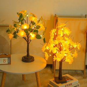 โคมไฟตั้งโต๊ะรูป<span class=keywords><strong>ต้น</strong></span>ไม้ดอกมะลิและกุหลาบ LED สีสันสดใสสำหรับตกแต่งเทศกาลวันหยุด งานแต่งงาน ของขวัญคริสต์มาส ตกแต่งห้องพักโรงแรม ไฟกลางคืน - Product Image 1