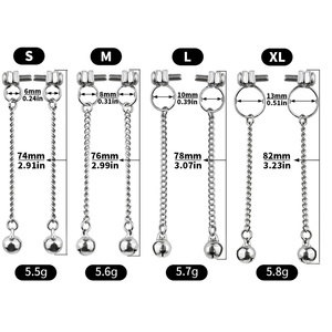 FRRK 1 Par de Pinzas Metálicas para Pechos con Cadena y Campana, Pinzas para Pezones, Juego Sexual para Adultos, Bondage, Juguetes Sexuales BDSM - Product Image 2