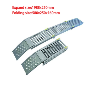 <span class=keywords><strong>Rampe</strong></span> de moto antidérapante en <span class=keywords><strong>acier</strong></span> au carbone, planche de montée pour VTT, pliable en trois parties, capacité de charge de 340 kg, <span class=keywords><strong>noir</strong></span> argent, ajustement universel - Product Image 2