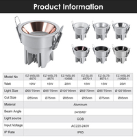 Projecteur à haute luminosité en aluminium, puissance de sortie 10w/15w/20w et 24/36/60 °   Projecteurs LED à angle de faisceau réglable