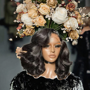 วิกผมบ็อบสั้นแบบลอนบราซิลเลี่ยนผมแท้200% หนา13x4ใสสำหรับวิกผมด้านหน้าแบบมีลูกไม้ - Product Image 3