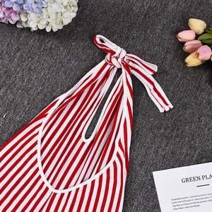 Monos sexis con estampado de rayas para mujer, monos sin espalda, ropa de calle informal, monos ajustados de una pieza, ropa de verano para mujer - Product Image 5