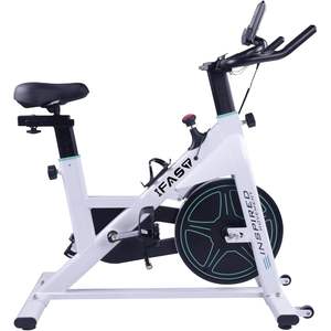 Bicicleta Estática Ifasa D0100HADRKU con Monitor LCD, Transmisión por Cadena, para Uso Doméstico, Color Blanco - Product Image 1