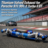Silenciador de Escape Trasero de Alto Rendimiento, Ligero, con Válvulas de Aleación de Titanio, Compatible con Porsche 911 991.2 Turbo 3.8T