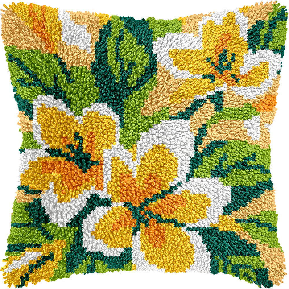 Kit de coussin à crochet motif floral - 6 pièces