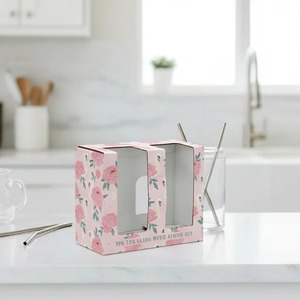 Caja de regalo de papel con ventana transparente, adecuada para 2 paquetes de vidrio enlatado, se puede personalizar según las necesidades. - Product Image 4