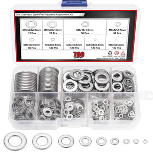 Juego de Juntas Planas Redondas de Acero Inoxidable 304 DIN125, 270/600/900 Piezas, en Caja, <span class=keywords><strong>Venta</strong></span> Caliente Transfronteriza - Product Image 5