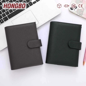 Hongbo Best Seller Classeur en cuir de litchi souple à 6 anneaux A6 Organisateur de mariage économique en or rose 24 couleurs avec feuille de mouche - Product Image 1