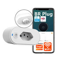 Prise intelligente WiFi TY-BR Tuya BR, 16A, fonction de surveillance de la puissance, minuterie, commande vocale