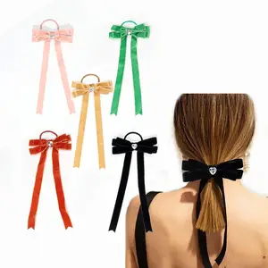 B.PHNE accessori moda Designer fascette per capelli in velluto con fiocco farfalla papillon Scrunchies fasce elastiche per capelli in gomma per capelli