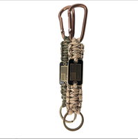 Accessoire de sport de plein air, porte-clés en paracorde avec drapeau de couleur personnalisée, porte-clés en paracorde fait main pour la randonnée