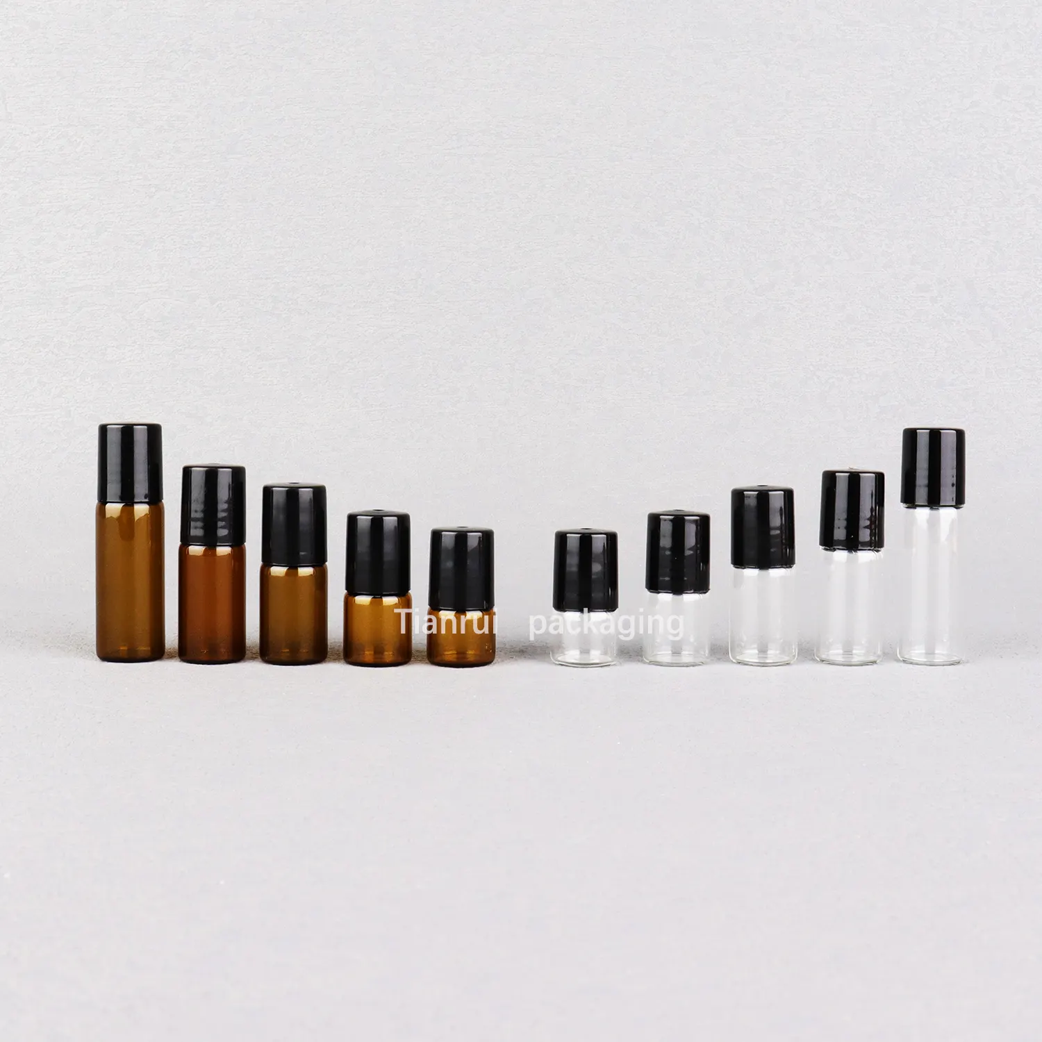 Индивидуальный прозрачный Янтарный пустой парфюмерный рулон на флаконах 1 2 3 4 5 мл многоразовый образец небольших стеклянных флаконов с эфирным маслом