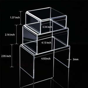 Espositore da Boutique, Set di 3 Supporti a Forma di U in PMMA, Espositore <span class=keywords><strong>per</strong></span> Gioielli in Acrilico Trasparente - Product Image 3