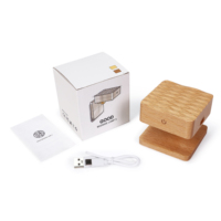 Lampe murale LED magnétique rotative à 360° en bois, rechargeable, à piles, avec capteur radar, intensité réglable, idéale pour chambre, escalier, couloir