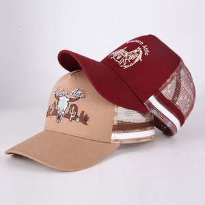 Gorra Trucker de 5 Paneles con Logotipo Bordado Personalizado de Buena Calidad, 100% Algodón, Franjas Laterales de Alto Rendimiento, Perfil Alto - Product Image 2