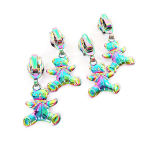 Bán Nóng Tùy Chỉnh Cầu Vồng Gấu Dây Kéo Thanh Trượt Kim Loại Dây Kéo Kéo Với Lỗ Khóa - Product Image 5