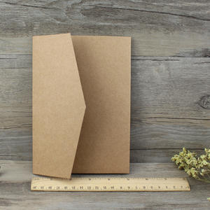 Atacado E Alta Qualidade Pasta De Bolso Cartão De Papel Kraft Casacos De Bolso Personalizado Convite - Product Image 3