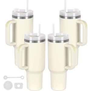 Vaso Térmico de Acero Inoxidable de 40 Oz con Asa, Tapa y Pajita, Aislado al Vacío, para Oficina, Coche, Hogar y Uso en Exteriores - Product Image 1