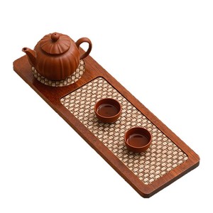 Multifunctional solid wood tea and <b>snack</b> <b>tray</b>, creative dual-use <b>tray</b> for tea and <b>snacks</b>, rectangular non-slip wooden <b>tray</b> with - Product Image 5