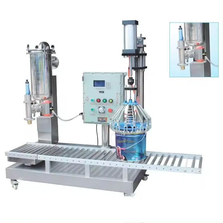 Industrial 5-20 liter galon mesin pengisi semi-otomatis cat resin mesin pengisi pigmen cat mesin pengisi dempul