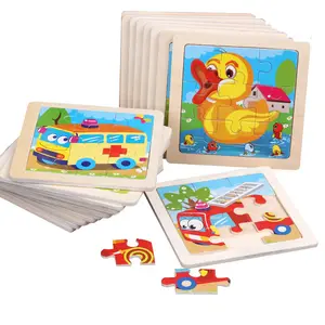 لعبة خشبية على شكل حيوان كرتونية للأطفال الصغار ، لعبة تعليمية مبكرة