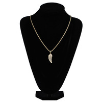 Collar con Colgante de Alas de Ángel, Joyería Hip Hop, Base de Latón, Chapado en Oro, Micro Pavé de Circonia Cúbica, Moderno, para Hombre y Mujer, Venta Caliente de Fábrica