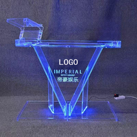 Table de disque de podium LED lumineuse de barre de DJ moderne acrylique transparente pour l'usage commercial d'hôtel multifonctionnel