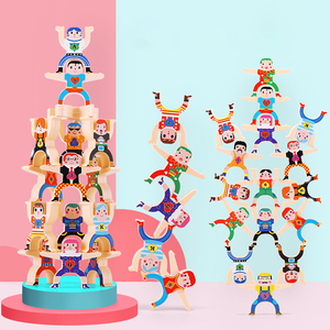 Giocattoli in Legno all'Ingrosso di Grande Successo: Gioco di Equilibrio con Blocchi da Costruzione a Tema Circo Ercole, <span class=keywords><strong>Puzzle</strong></span> e Giocattoli Impilabili in Legno - Product Image 2