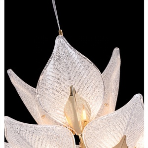 Casa moderna del candeliere di cristallo di lusso del salone del candeliere floreale dell'oro di champagne - Product Image 4