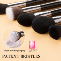 Ensemble de 18 pinceaux de maquillage EMF Professional, noir, vegan, doux, pour poudre, fond de teint, fard à paupières, pinceaux de maquillage en marque privée, vente en gros