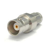 Adaptador Coaxial RF BNC-SMA-KJG de 50 Ohmios, 10MHz-18GHz, Conector RF de Acero Inoxidable con Aislamiento de PTFE