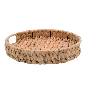 Cesta de madeira redonda para saco de pão, corda pequena para presente, superfície, fio de metal para cabo da apple, frutas e cofres, tigela de bambu, tenda