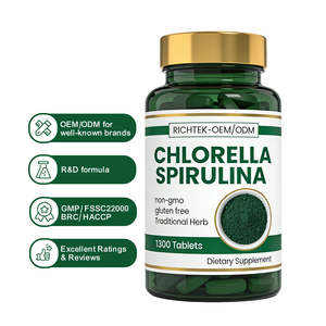 Tabletas de <span class=keywords><strong>Chlorella</strong></span> y Espirulina RICHTEK 500mg, Mezcla de Superalimentos, Algas Verdes Ricas en Nutrientes, Energía, Vitalidad, Bienestar - Product Image 1