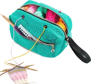 豪华纱线储物手提袋针针织携带纱袋钩针配件纱线储物组织器