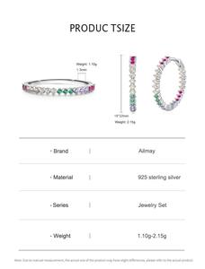 Nabest - Conjuntos <span class=keywords><strong>de</strong></span> Joyería <span class=keywords><strong>de</strong></span> Plata <span class=keywords><strong>de</strong></span> Ley 925 con Circonita Arcoíris para Mujer, Aretes y Anillo <span class=keywords><strong>de</strong></span> Promesa <span class=keywords><strong>de</strong></span> <span class=keywords><strong>Matrimonio</strong></span>, Venta al por Mayor - Product Image 5