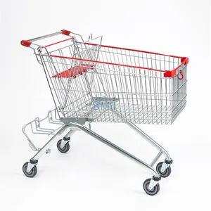 Galvanizli alışveriş arabası katlanabilir süpermarket alışveriş sepeti