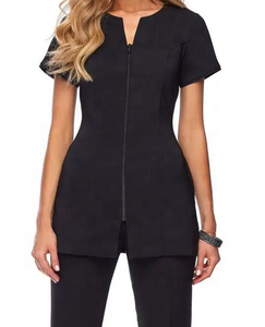 Tunica da Salone di Bellezza <span class=keywords><strong>per</strong></span> Donne 2025, Uniforme Elegante <span class=keywords><strong>per</strong></span> Parrucchieri, Top Tunica <span class=keywords><strong>per</strong></span> Infermiere Ospedaliere, Set di Divise <span class=keywords><strong>per</strong></span> Donne - Product Image 4