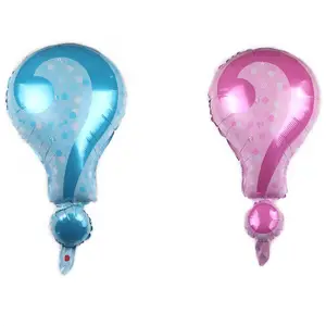 Balon Foil merah muda dan biru anak perempuan atau anak laki-laki balon penyebar jenis kelamin tanda simbol balon Helium untuk Baby Shower